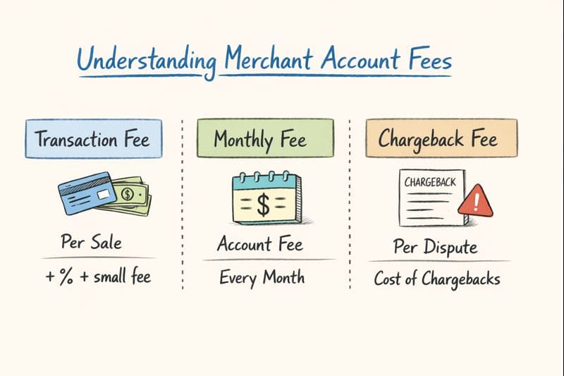 Simple breakdown of common merchant account and payment gateway fees