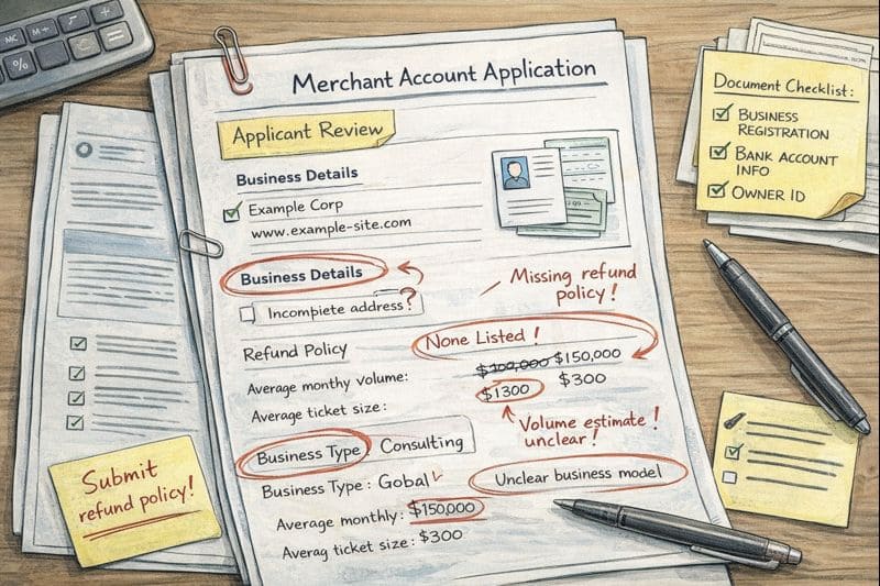 most common merchant account approval mistakes and how to avoid delays or rejection when applying for a credit card merchant account