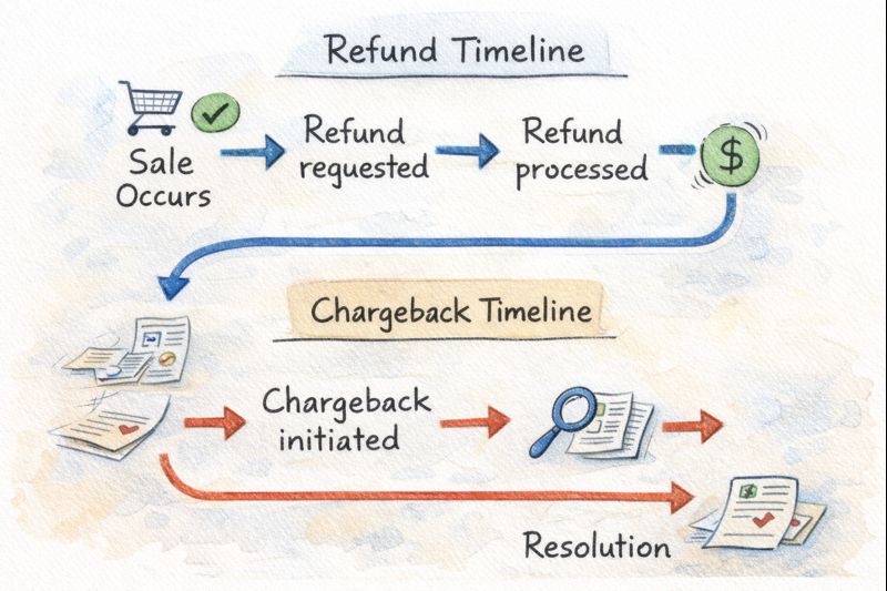 A merchant tracking refunds and chargebacks in their account