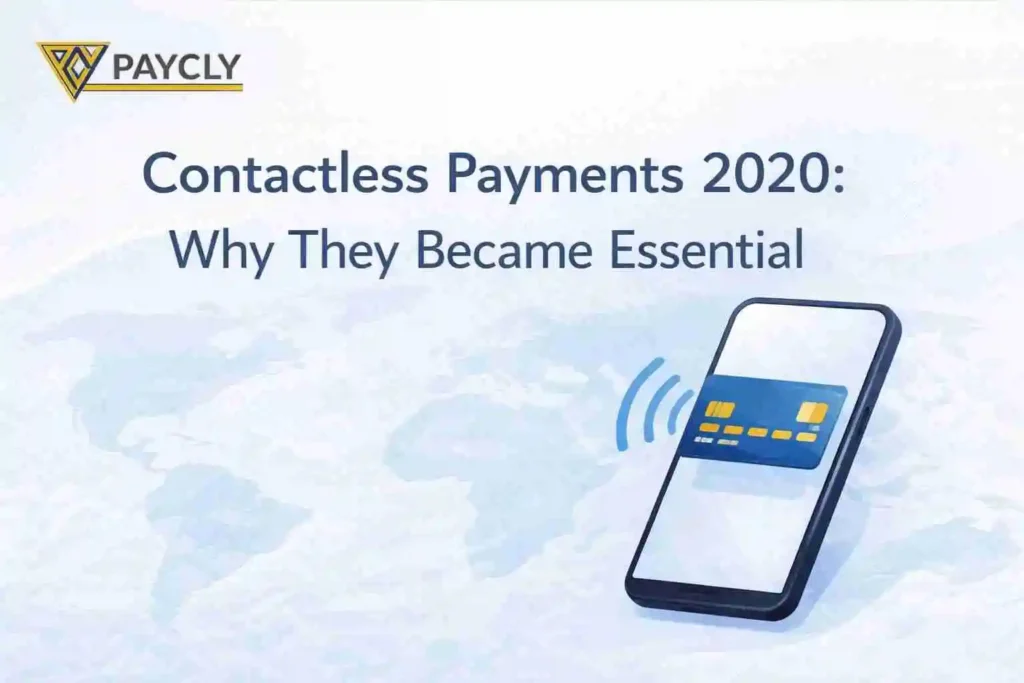 Contactless payments 2020 showing online payment processing and business payment solutions.