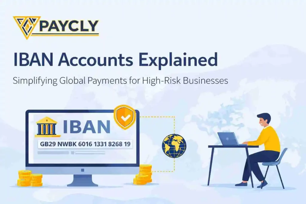 IBAN account system enabling secure international payments and global banking for high-risk businesses.