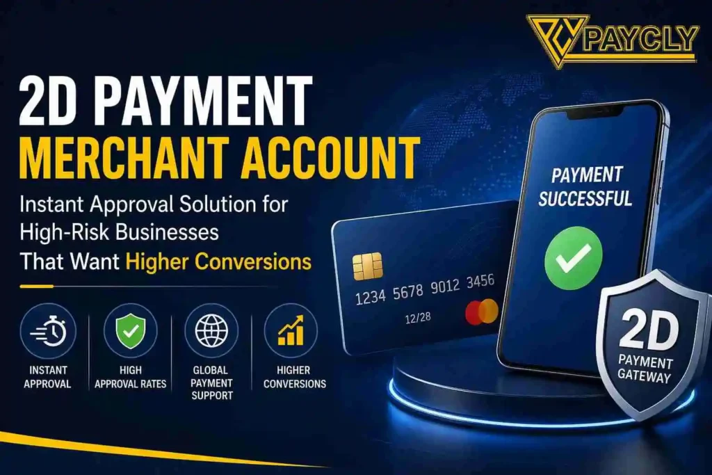 2D payment merchant account with instant approval and high approval rates for high-risk businesses