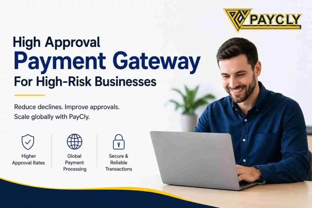 High approval payment gateway by PayCly helping high-risk businesses improve payment success and reduce transaction declines