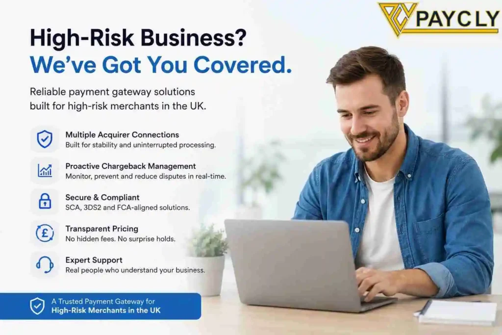 High-risk payment gateway UK — stable merchant account solutions by PayCly