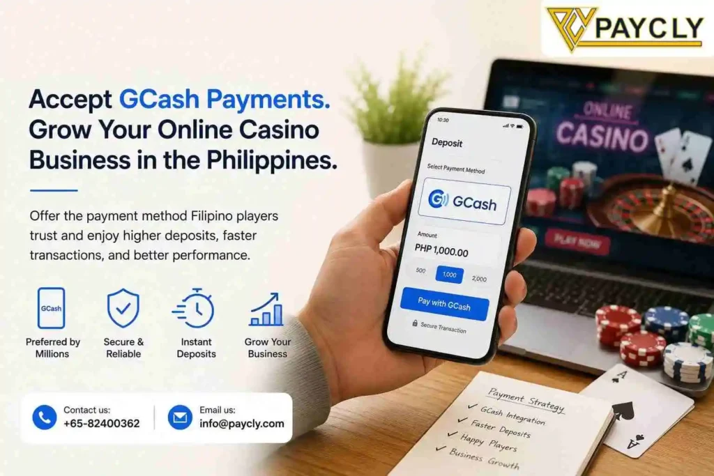 GCash payment gateway for online casino businesses with high-risk merchant account solutions by PayCly.