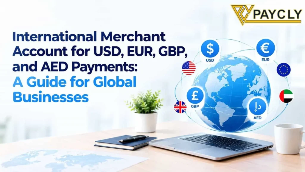 International merchant account for USD, EUR, GBP, and AED payments with PayCly